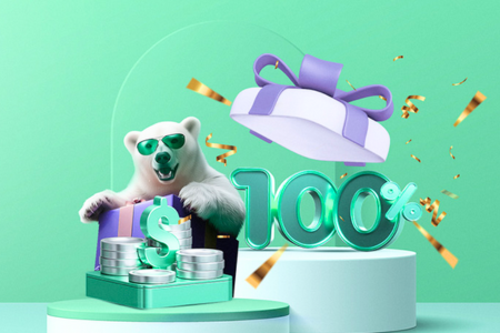 Get 100% Bonus + $8 Cashback Per Lot!